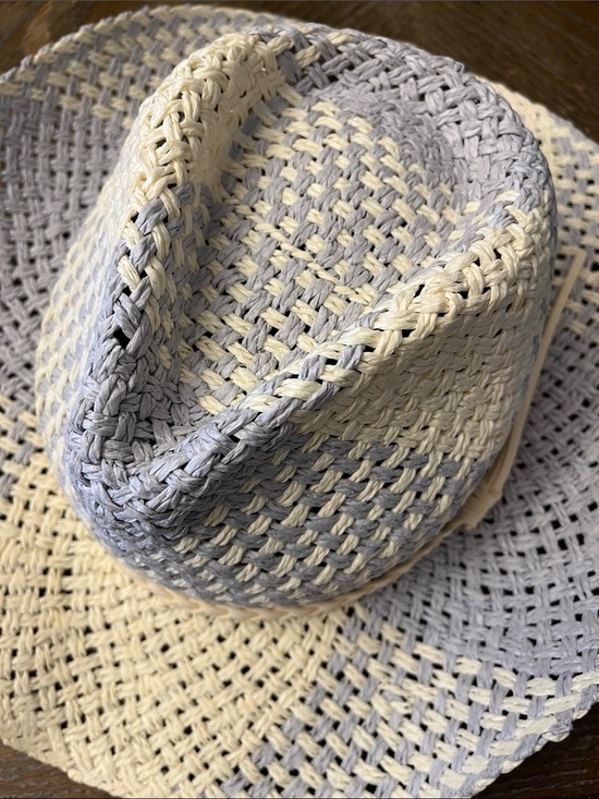 Anthropologie Two Tone Straw Rancher Hat One Size Bendable New